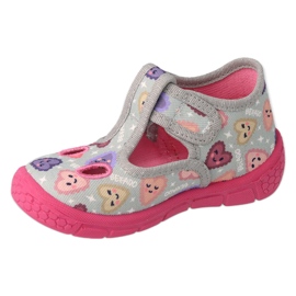 Befado lasten tossut tarranauhalla 630P007, harmaa ja pinkki 1