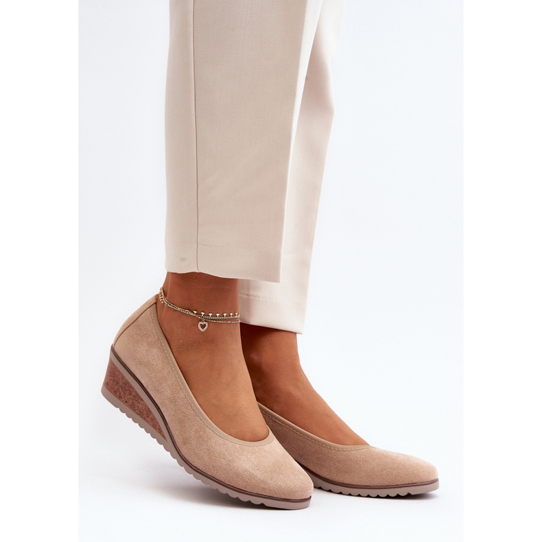 Vinceza Naisten beige Belli Wedge -kengät 2