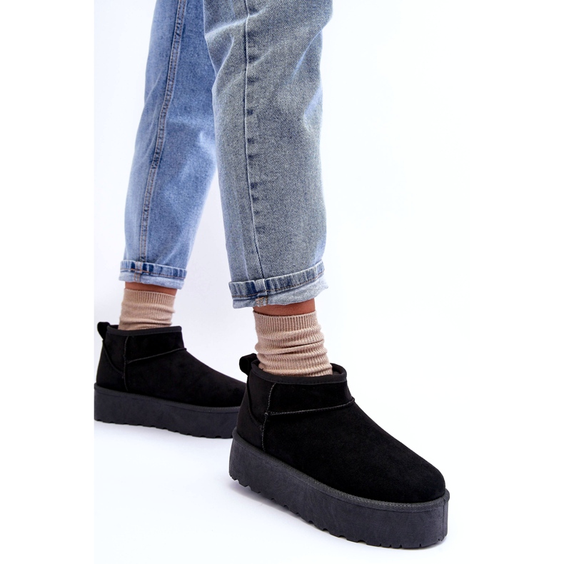 Naisten mokkanahka saappaat mustat 5