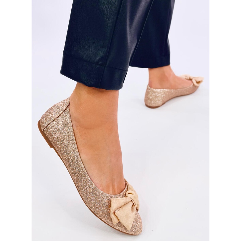 Tyylikkäät Betzi Champagne glitterballeriinat kultainen 2