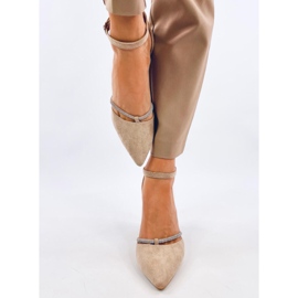 Ingrid Khaki -korkokengät strassit beige 1