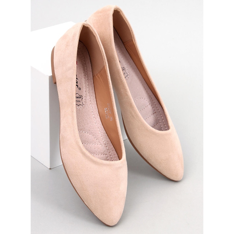 Keys Beige nahkainen pohjallinen ballerinat 1