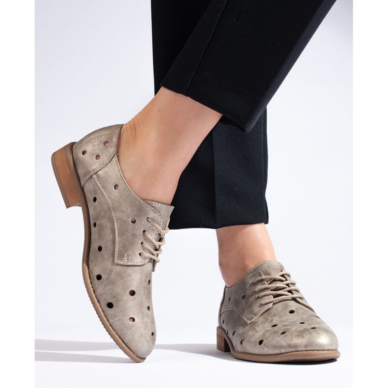 Daszyński kultaiset harjakattoiset naisten kengät kultainen 1