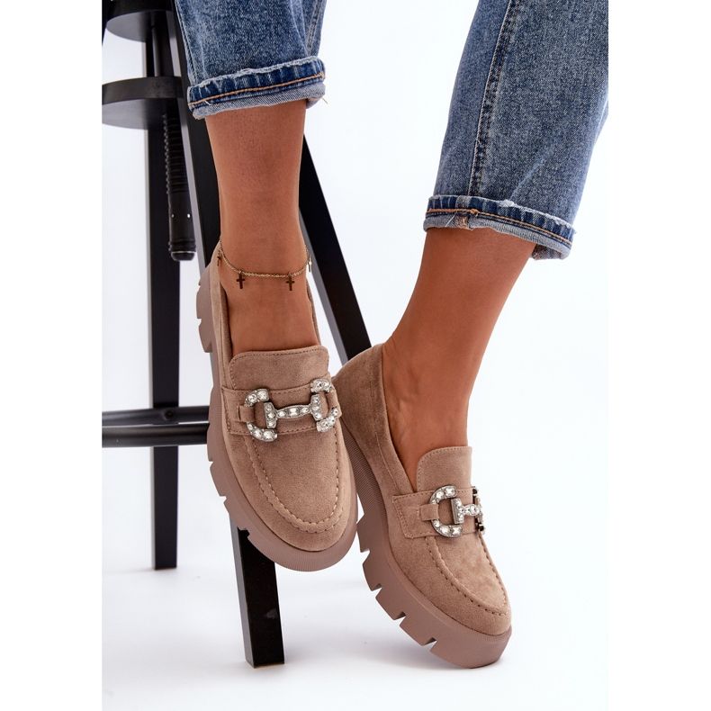 Naisten mokasiinit koristeellisella beige Ellise 2