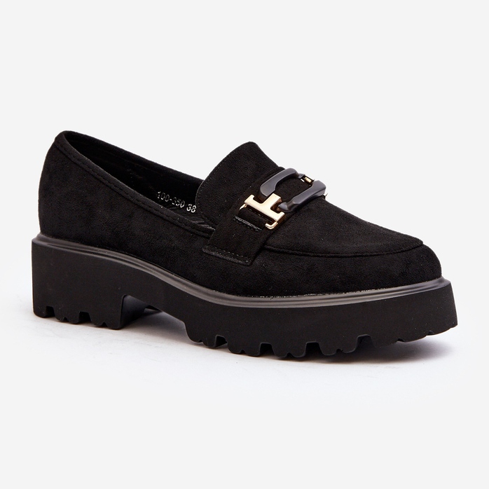 Naisten mokasiinit koristeellisella musta Omavia 2