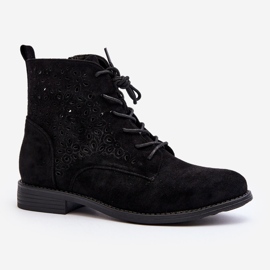 S.barski HY66-136 naisten nilkkurit kuviollisilla saappailla, musta 2