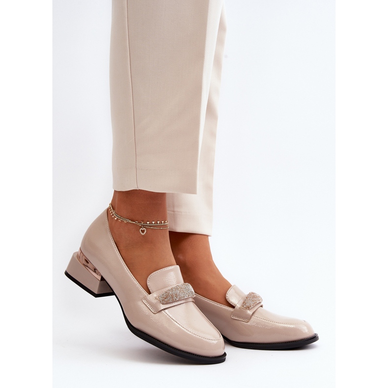 Vinceza Naisten patentoidut matalakorkoiset kengät, beige Marilni 2