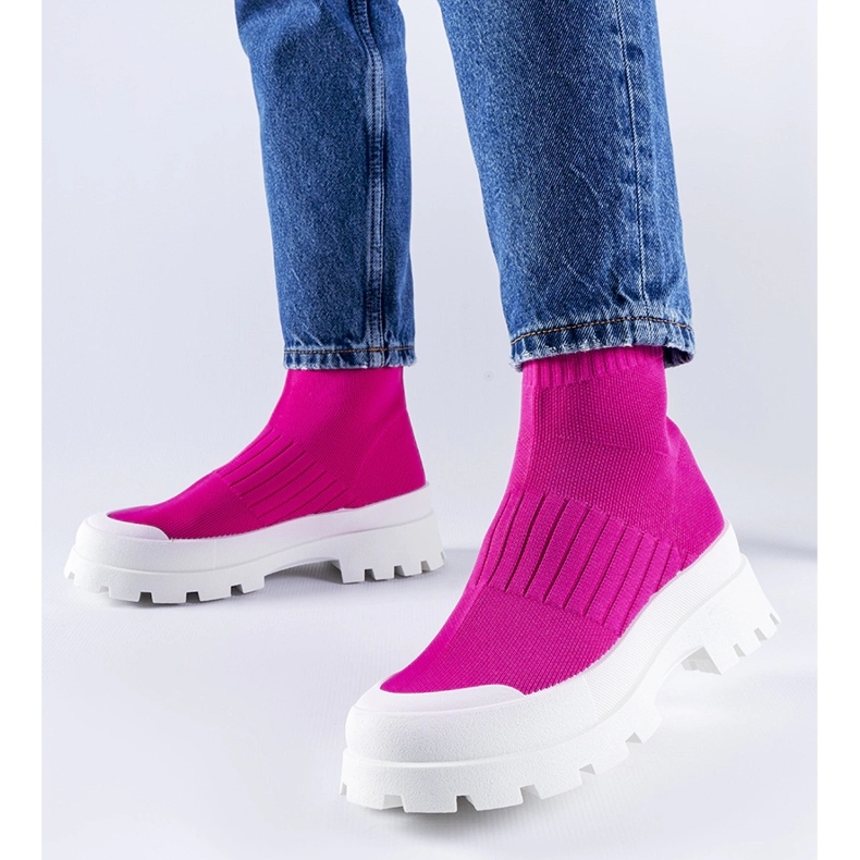 Vaaleanpunaiset lenkkarit joustavalla Varden-päällisellä vaaleanpunainen 1