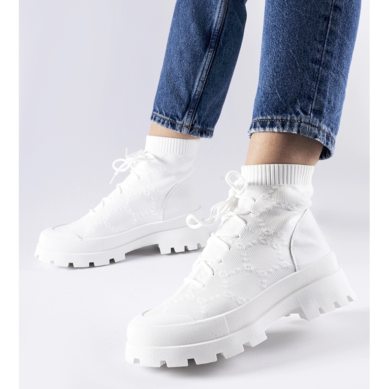 Valkoiset korkeat Éric-lenkkarit valkoinen 1