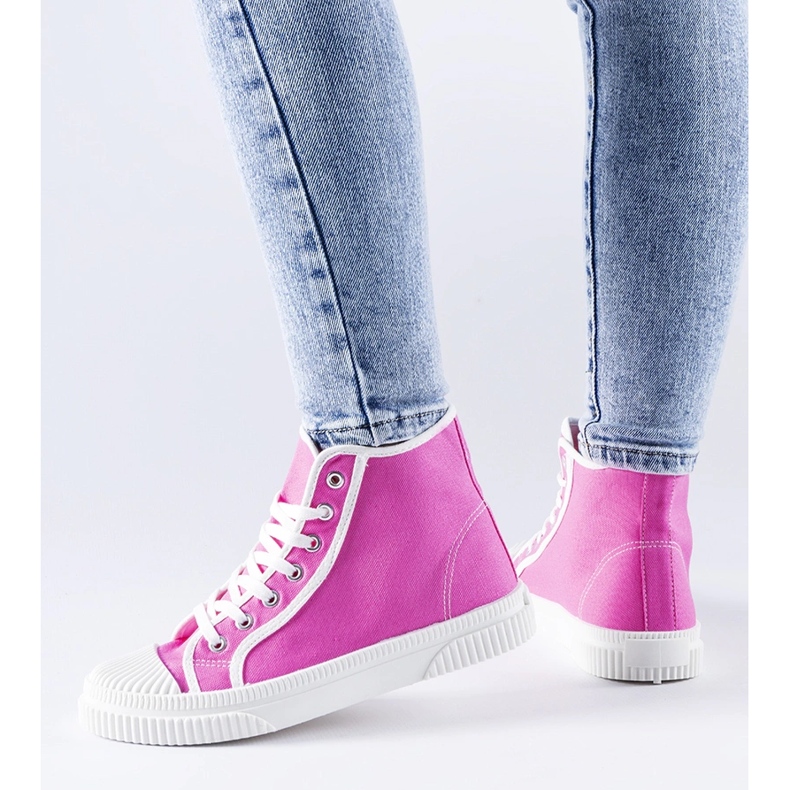 Pozzuolo tummanpunaiset korkeat lenkkarit vaaleanpunainen 1