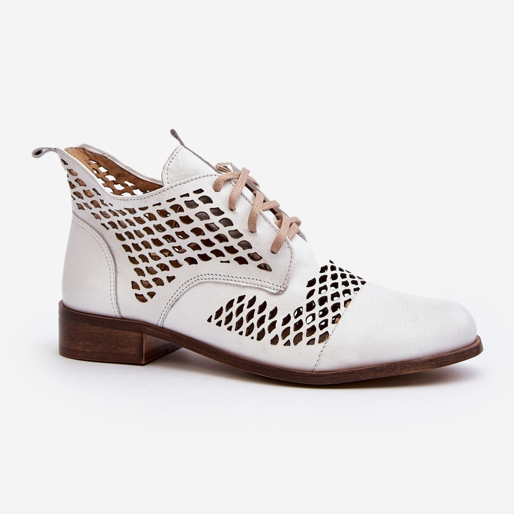 Zazoo 2704 nahkaiset harjakattoiset saappaat, valkoinen 1