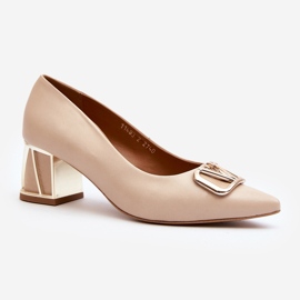 Tyylikkäät pumput koristeella Laura Messi 2740 beige 1