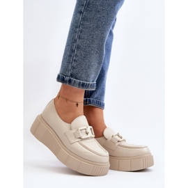 Zazoo 20101 Muodikkaat nahkakengät, vaalea beige 2