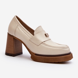 Zazoo 20169 beigenväriset nahkaiset korkokengät 1