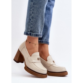 Zazoo 20169 beigenväriset nahkaiset korkokengät 2