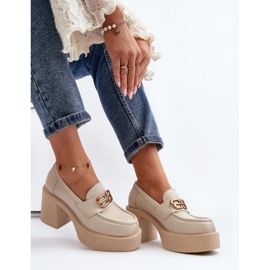 Zazoo 20170 Naisten nahkakengät korkeakorkoisilla vaaleanbeigillä beige 1