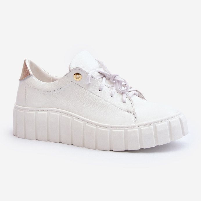 Zazoo 2919 naisten nahkakengät, joissa paksu pohja, valkoinen 1