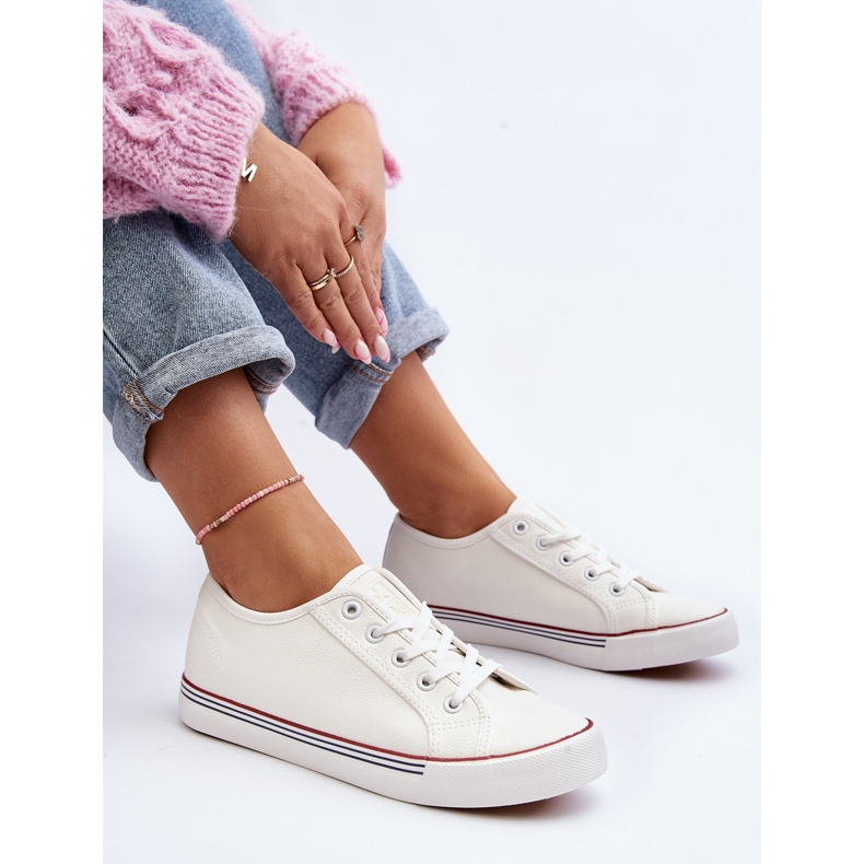 Naisten Eco-nahkaiset tennarit, valkoiset Lirean valkoinen 2