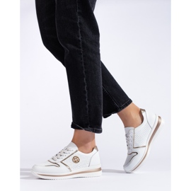 Valkoiset nahkaiset urheilukengät valkoinen 1