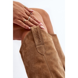 Zazoo 3427 naisten mokkanahkaiset cowboysaappaat, beige 2