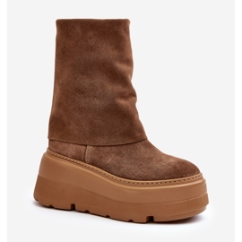 Zazoo 3410 mokkanahkaiset naisten nilkkurit massiivisella kamelitasolla ruskea 1