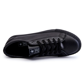 News Naisten nahka sidottu klassiset mustat lenkkarit 1