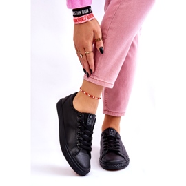 News Naisten nahka sidottu klassiset mustat lenkkarit 2