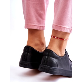 News Naisten nahka sidottu klassiset mustat lenkkarit 4