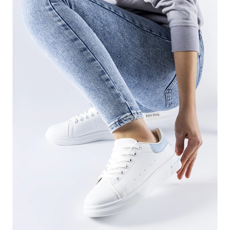 Valkoiset ja siniset Leland lenkkarit valkoinen 2