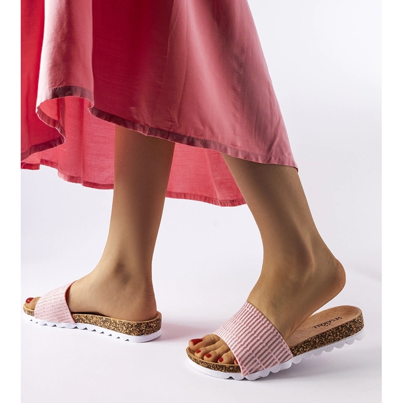 Vaaleanpunaiset kiiltävät Issiglio-varvastossut vaaleanpunainen 2