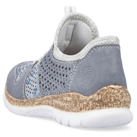 Naisten siniset harjakattoiset kengät Rieker N4255-12 1