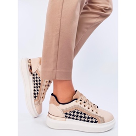Volyne Beige naisten houndstooth-lenkkarit 1