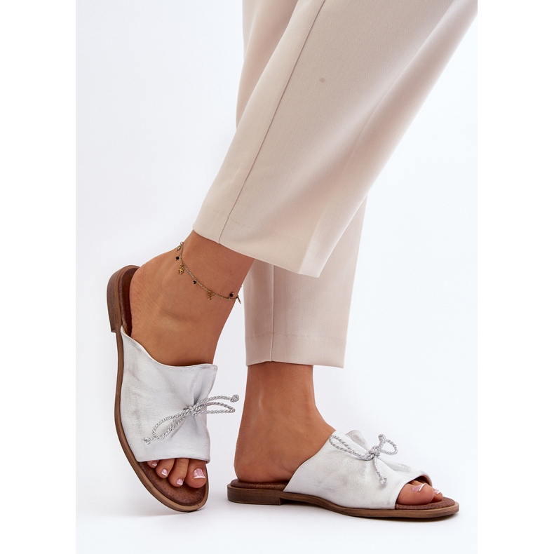 Zazoo 2659 naisten nahkatossut, hopea 2