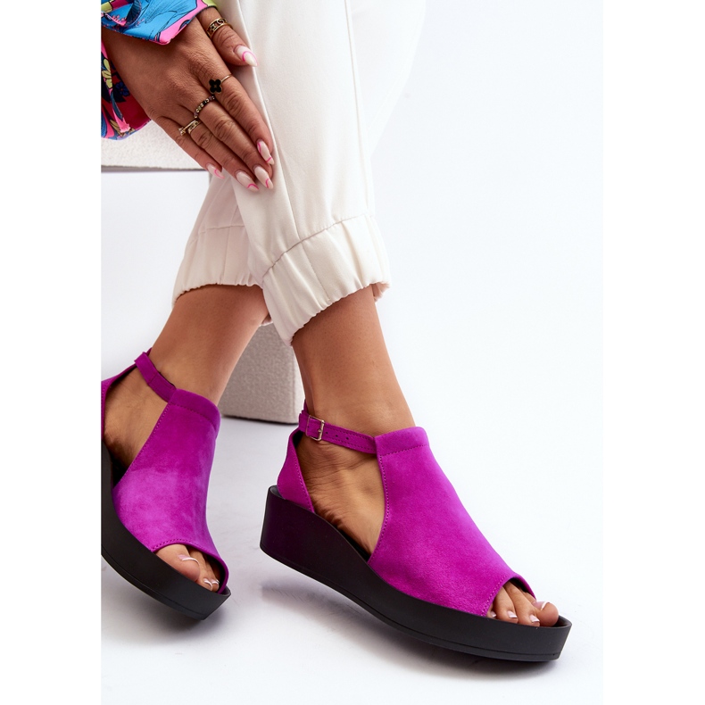 Zazoo 2914 naisten sandaalit mokkanahka Fuchsia vaaleanpunainen 1