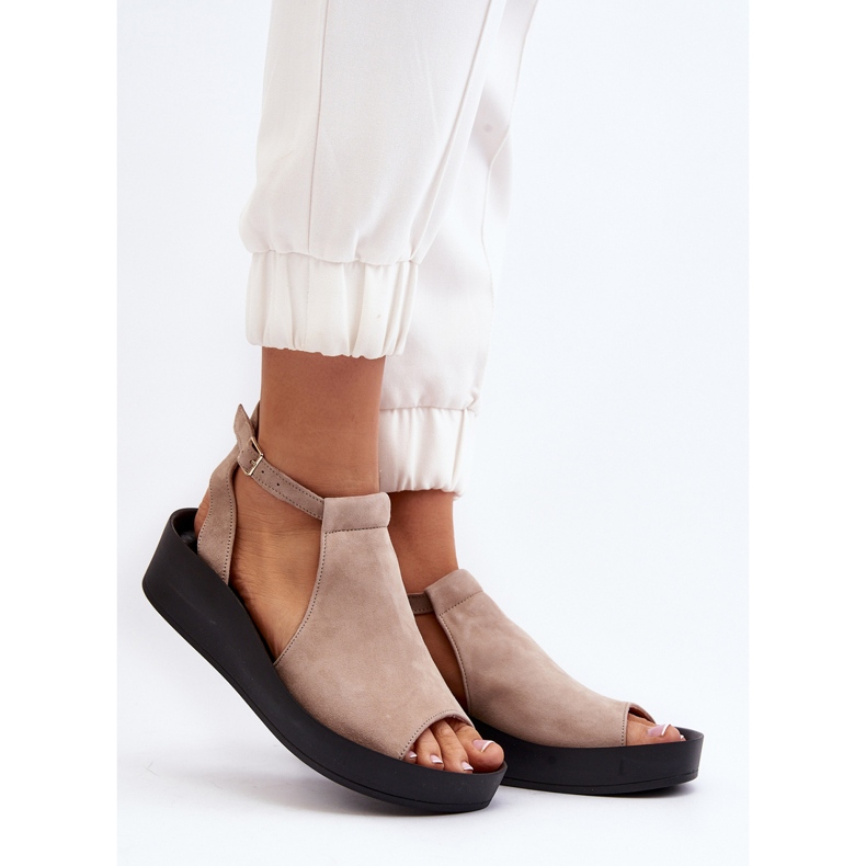 Zazoo 2914 Naisten sandaalit Suede Beige 2