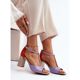 Nahkasandaalit korkokenkiin Laura Messi 2759 Purppura violetti 1