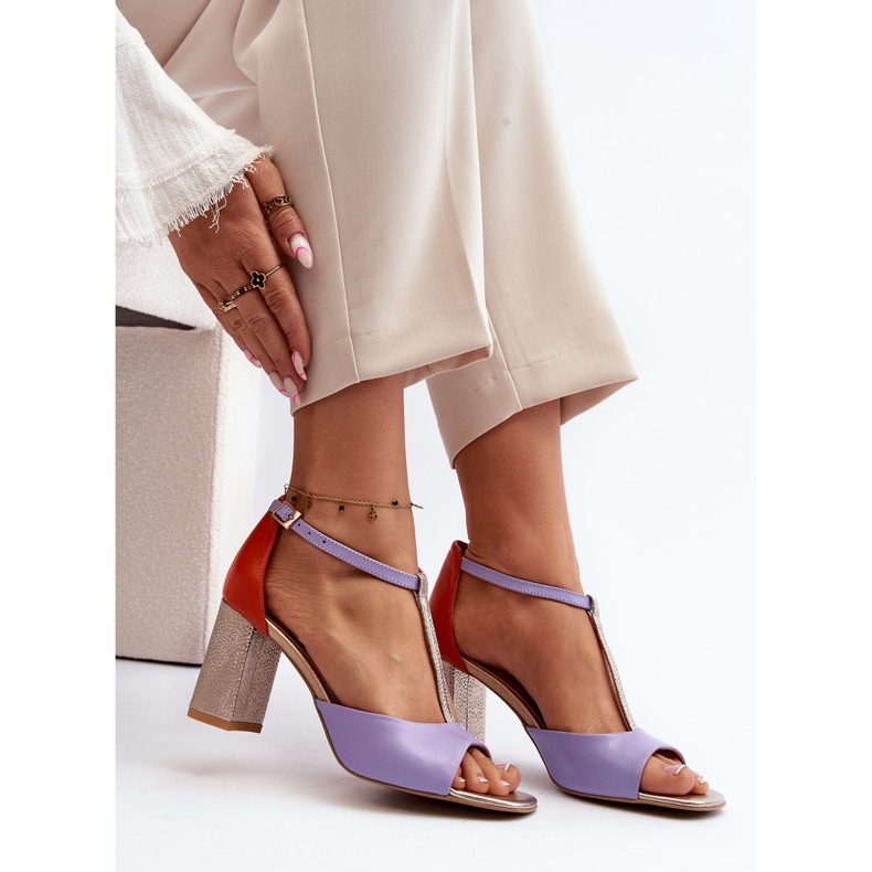 Nahkasandaalit korkokenkiin Laura Messi 2759 Purppura violetti 1