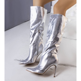 BM Hopeiset saappaat Dinami-korkossa hopea 2