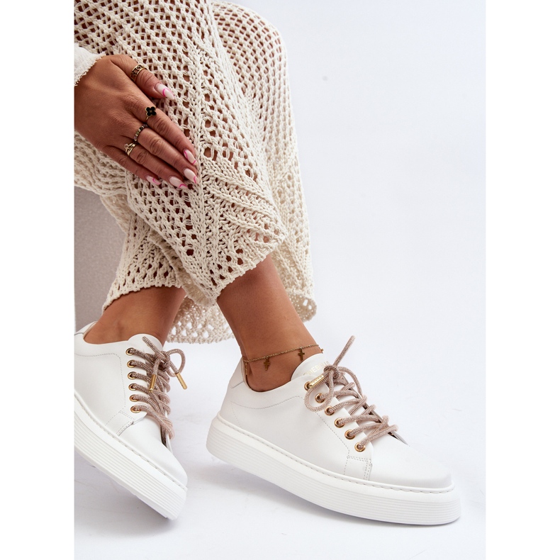 Naisten nahkaiset urheilukengät CheBello 4362 Valkoinen 1