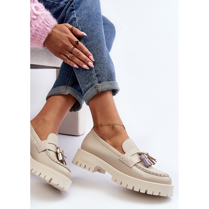 Naisten nahkaiset hapsut CheBello 3096 beige 2