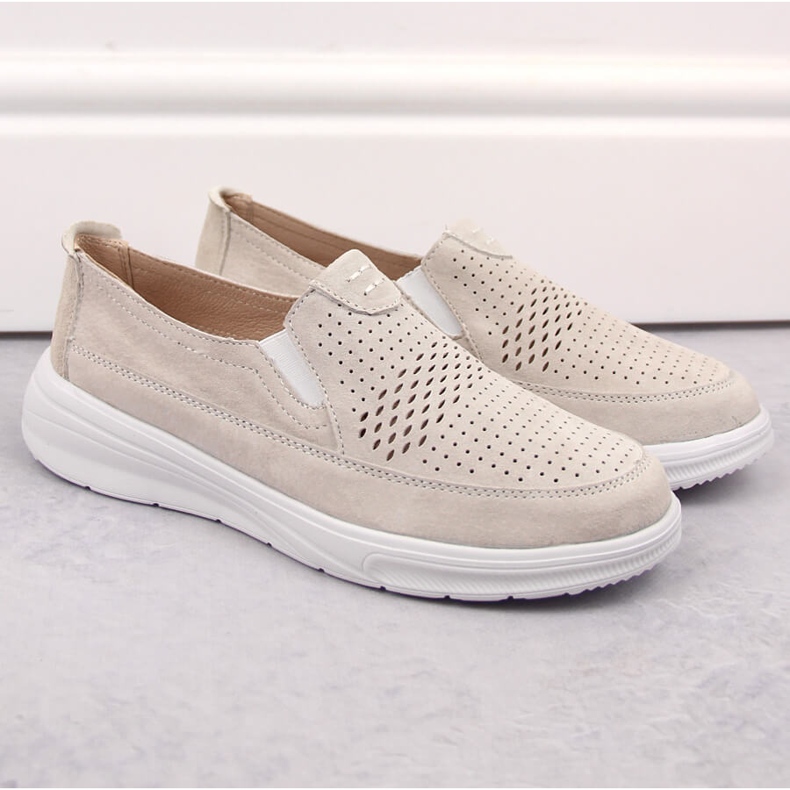 Naisten nahkaiset harjakattoiset urheilukengät T.Sokolski 278 harmaa 2