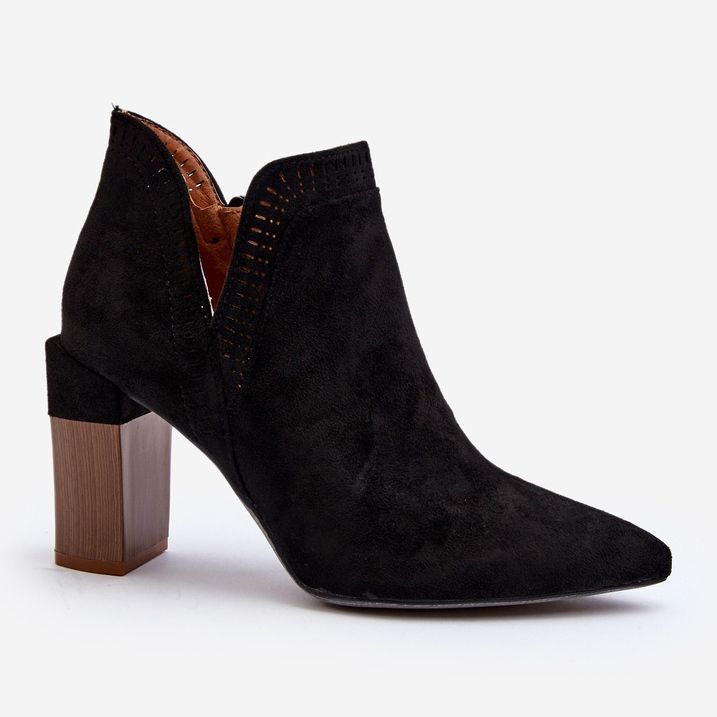 Mustat Vailen korkeakorkoiset nilkkurit, joissa harjakattoinen kuvio 1