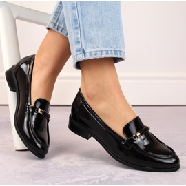 Naisten mustat patentoidut matalakorkoiset kengät Potocki SZ12065 5