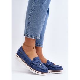Naisten harjakattoiset mokasiinit Blue Twista sininen 2