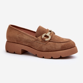 Naisten mokasiinit, joissa on kameli Railenes -koriste ruskea 1