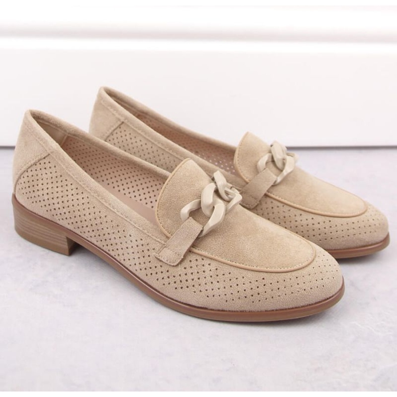 Potocki W WOL211B mokkanahkaiset harjakattoiset kengät, beige 2