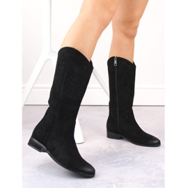 Vinceza W JAN264A mustat mokkanahkasaappaat 2