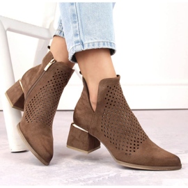 Potocki W WOL213B mokkanahkaiset korkeakorkoiset nilkkurit, ruskea 1