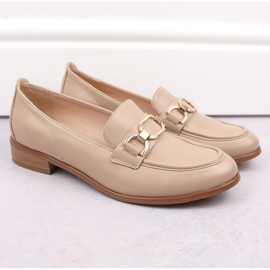 Naisten kengät, mokasiinit ketjulla, beige Vinceza 58270 5
