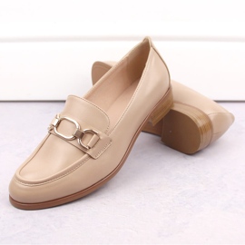 Naisten kengät, mokasiinit ketjulla, beige Vinceza 58270 6
